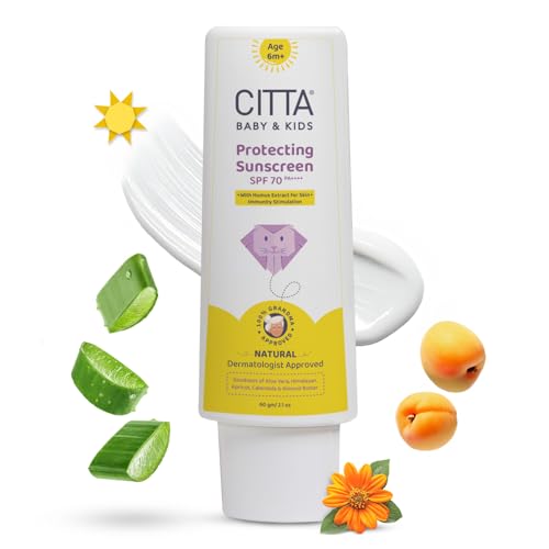 CITTA Baby & Kids Sunscreen SPF 70 PA++++ | UVA/UVB/Digital Blue Light Protection | Hypoallergenic &...