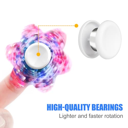 Image of 16 Pack Fidget Spinner Bearing and Cap Replacement Set, Chrome Steel Bearing Balls, High Speed 13mmx7mmx4mm Bearings Single Sealed Small Bearings for Fidget Spinner