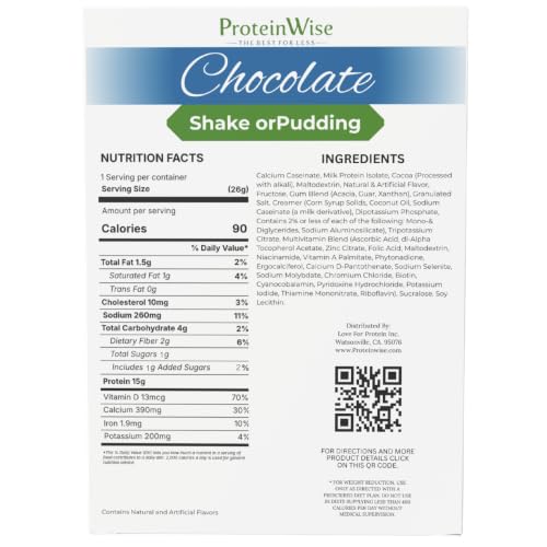 Image of ProteinWise - Chocolate High Protein Shake or Pudding - 7 /Box