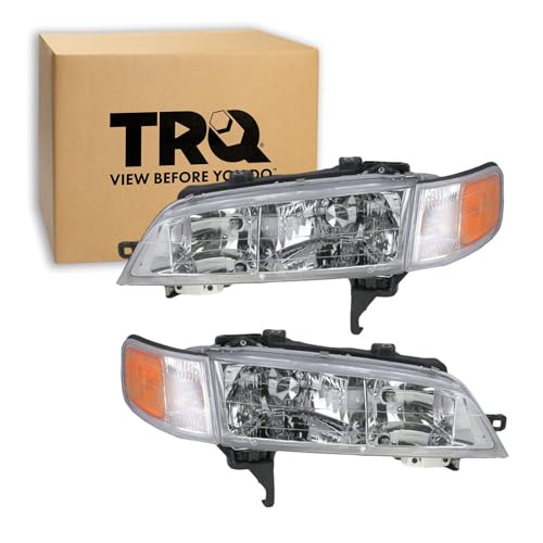 Image of TRQ Headlight Assembly Set HO2502106 HO2503106 Compatible with 1994-1997 Honda Accord