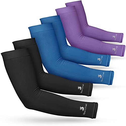 Image of SportsTrail Cooling Arm Sleeves for Men & Women - Breathable, UV Sun Protection, Sports Arm Sleeves for Women, Men & Youth