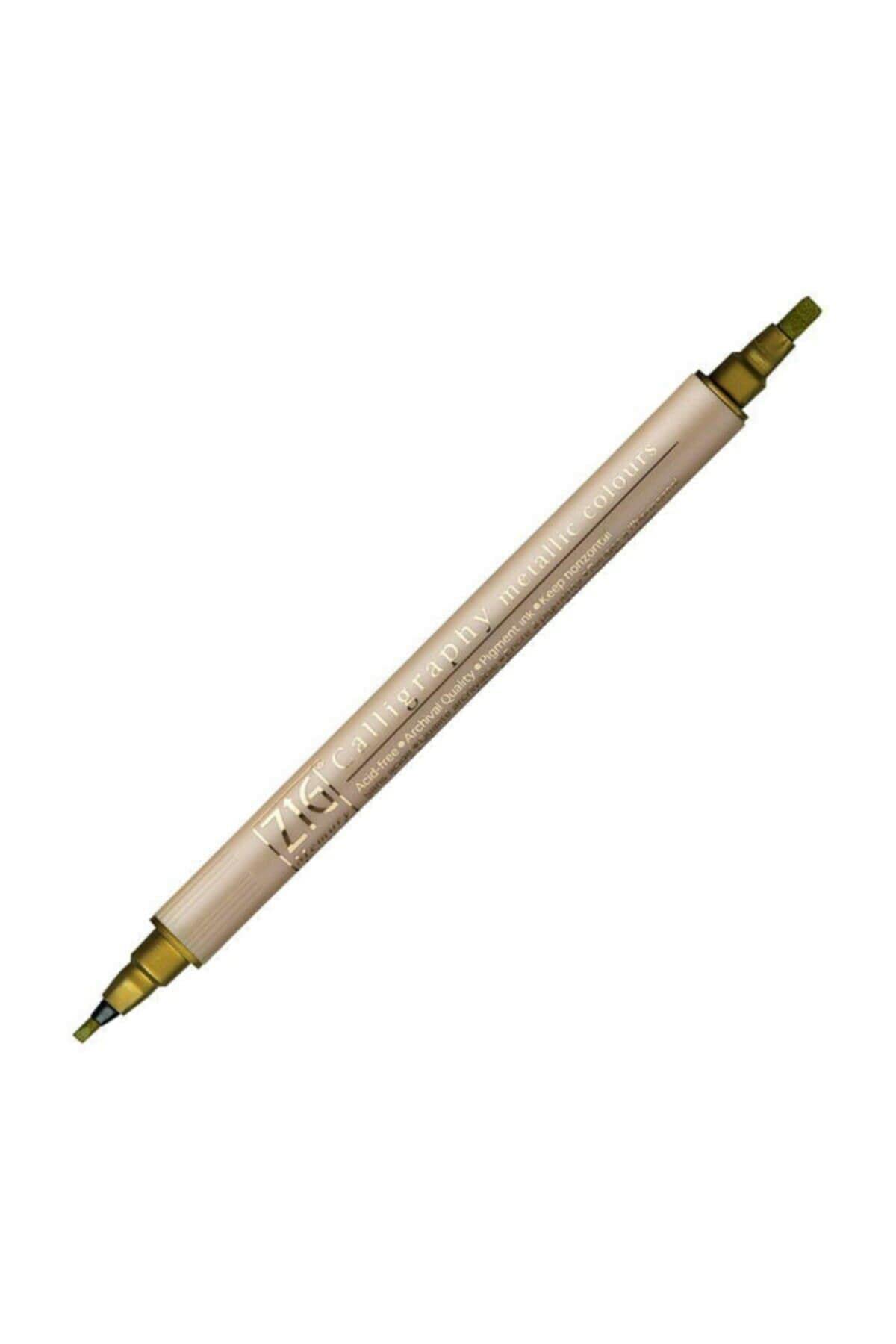 Kuretake Zig Memory System Metallic Copper Twin Marker Calligraphy Pen - 2.0mm & 3.5mm