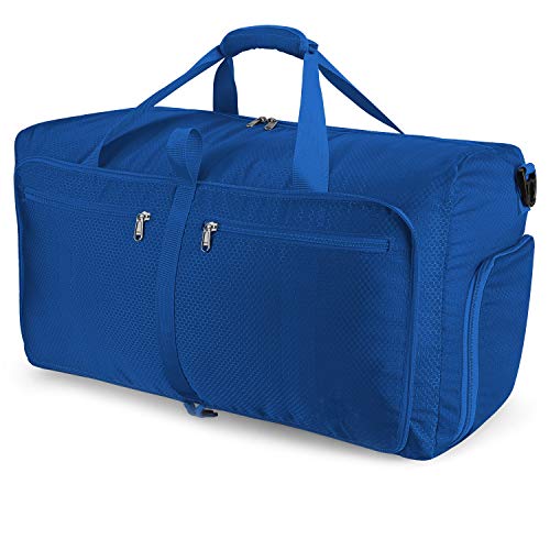 Orangeck Plegable Ligera Bolsa de Viaje 60L, Agua Resistente Bolsas para Deportes Gimnasio Multiusos Grande Bolsos de Equipaje de Mano Weekender Empacable Bolsa para Hombres y Mujeres