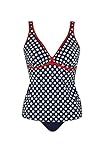 Damen-Tankini in maritinem Tupfen-Design