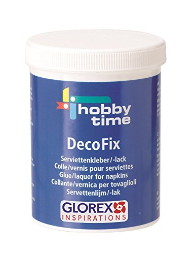 GLOREX 6 3100 102 Decofix Serviettenkleber 250 ml Serviettenlack, Kleber, Mehrfarbig, 10 x 7 x 7 cm