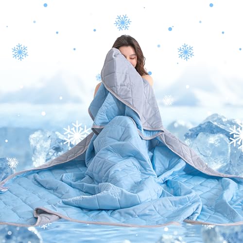 Haokelai Kühldecke Sommerdecke, Ice Silk Kühldecke, Selbstkühlende Decke Doppelseitige, Dünne Leichte Dünne Sommerdecke, Absorbiert Körperwärme, Atmungsaktive, für Besseren Schlaf (150x200cm)