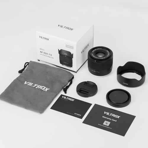 VILTROX 35mm F1.7 E-Mount Large Aperture APS-C STM Auto Focus Prime Lens for Sony E-Mount Camera FX3 A7C A7RII A7SII A7II A7RIII A7IV A7RIV A9 A1 ZVE1 A93 A6700 A6600 A6500 A6400 ZV-E10 FX30 ZV-E10II