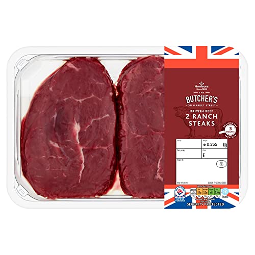 Morrisons The Butchers On Market Street 2 British Beef Ranch Steaks 0.255kg