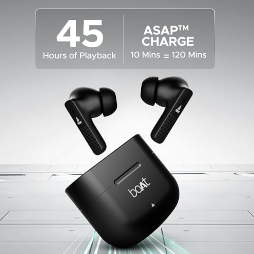Image of Boat Airdopes Primo in Ear HeadphoneTWS Earbuds with 45 Hours Playback, Fast Charge, Beast Mode, Dual Mics Enx, IPX Bluetooth Earbuds(Active Black)