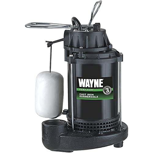 WAYNE CDU790 - 1/3 HP Submersible Cast Iron and Stainless Steel Sump Pump with Integrated Vertical Float Switch - Up to 4,600 Gallons Per Hour - Heavy Duty Basement Sump Pump, Black #1