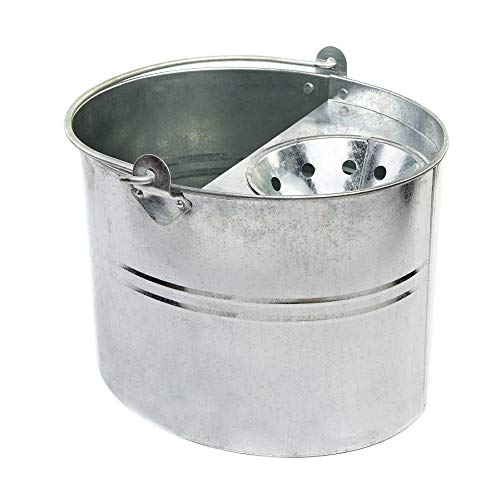 Cottam Cubo de fregona galvanizado con escurridor, plateado, 11 litros