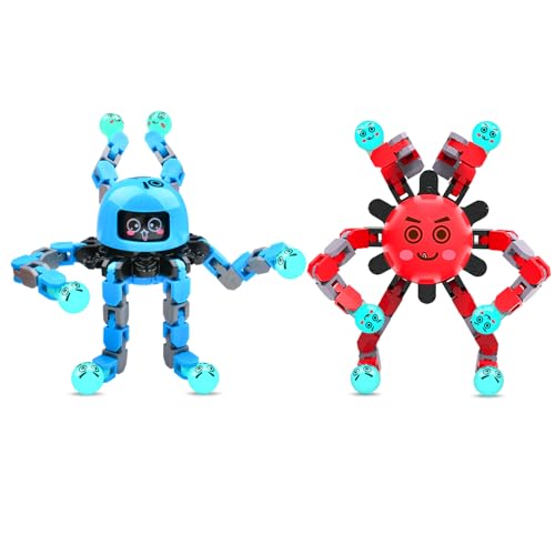 Transformable Fidget Spinner Toys for Kids and Adults,2 PCS Finger Sensory Toy for Teens with Autism ADHD Anxiety Relief,Birthdays Gifts Party Favors for Boys Girl Travel Stocking Stuffers