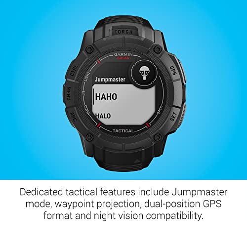 Image of Garmin Instinct 2X Solar - Tactical Edition, Rugged GPS Smartwatch, Built-in Flashlight, Ballistics Calculator, Solar Charging Capability, Black