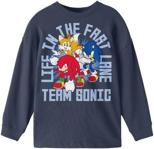 Sonic The Hedgehog Life in The Fast Lane Character Art Boy’s 3-Pack Crew Neck Long Sleeve Shirts - Image 6