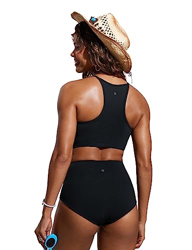CRZ YOGA Women's Bikini Tops High Neck Swimsuit Racerback Padded Bathing Suit Sexy Swimwear2