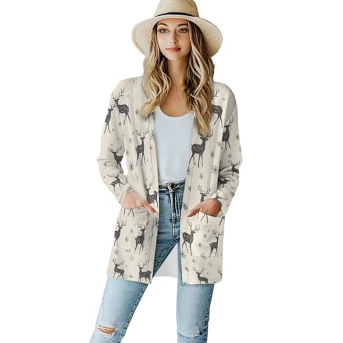 Image of Cardigan for Women Long Sweater Open Front Sweaters Fashion Lightweight Cardigans with Pockets