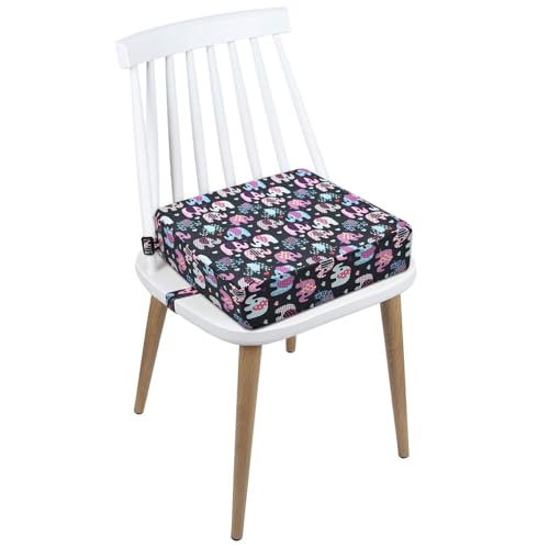 Image of Booster Seat for Kitchen Chair - Washable Toddler Booster for Dining Table, Portable Travel Increasing Cushion for Kid (Elephant)