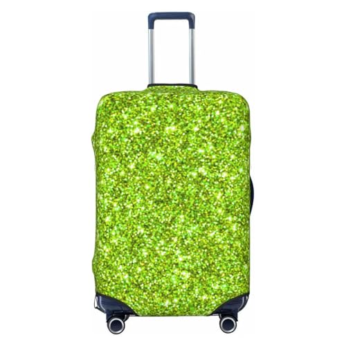 Lime Green Glitter For Travel Luggage Cover Suitcase Protector Fits 18-32 Inch Travel Luggage Protector Elastic Luggage Anti-Scratch Suitcase Cover