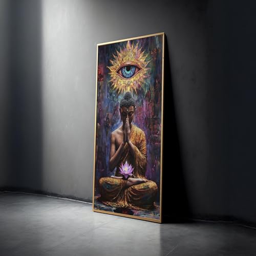 Peinture art yogique Bouddha pour créer un salon zen et relaxant