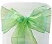 Trimming Shop 100 Vert Organza Nœud pour Housse Chaise et pour Mariages et Fêtes - Mariage Organza Chaise Noeuds
