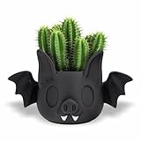 6.5 in Bat Planter Pot – Gothic Home Decor - Halloween Garden Decoration - Perfect for Bats Lovers & Spooky Aesthetic Fans - Home Accents, Halloween Planters - Gothic Planter