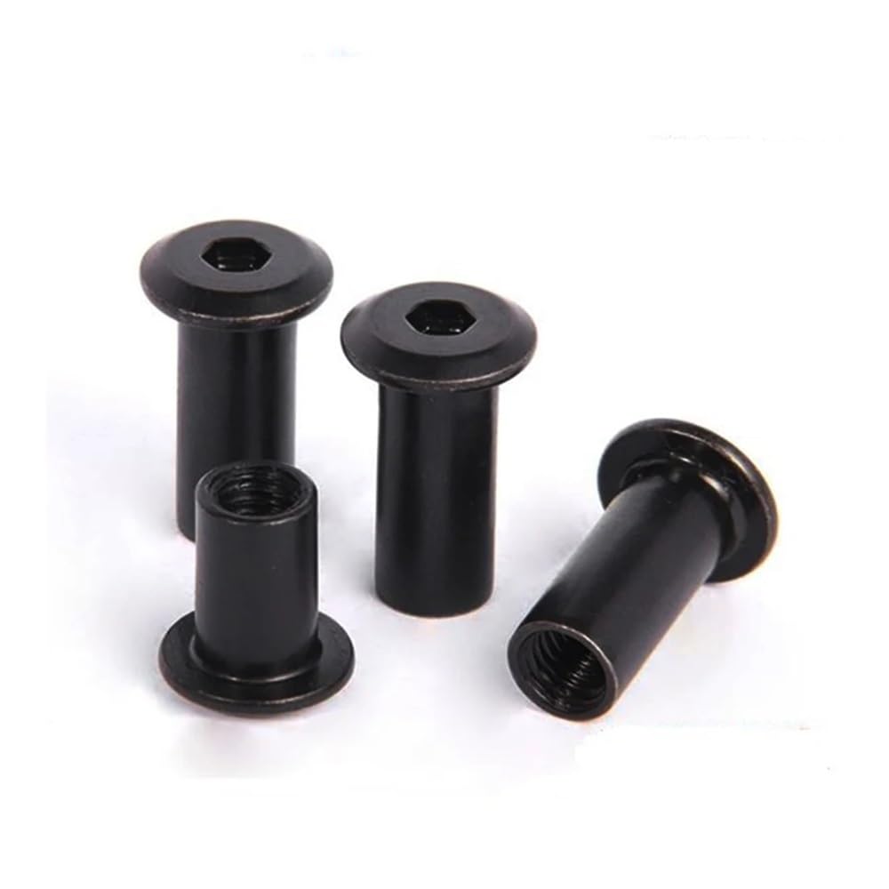 Viti Metalliche 20/50 pz M4 M5 Nero in Acciaio al Carbonio Grande Piatto Esagonale A Esagono Incassato Testa Rivetto Connettore Inserto Giunto Manica cap Dado(8mm,M4 (50pcs))