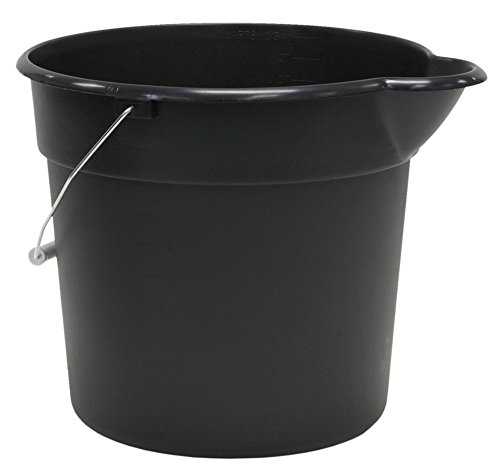 United Solutions PA0042 Black 3 Gallon (12 Quart) Plastic Utility Pail with Handle and Pouring Spout