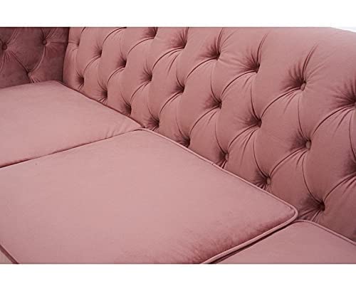 Fabric 2 Seater Chesterfield Sofa for Living Room & Office | Ash Rose Large 2 SEATER SOFA | Ash Rose