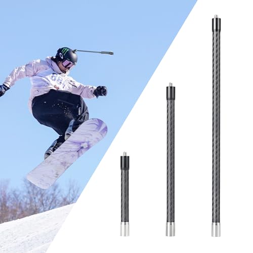 SEASKY T1-1 1/4 Screw Thread Carbon Fiber Extension Rod Kit with 1/4 Adapter Sports Camera Third Person View Video Accessory for Insta360 X5 X4 X3 X2 X RS for GoPro Max 360 Panoramic Camera