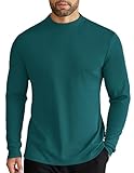 COOFANDY Mens Lightweight Turtleneck Shirts Long Sleeve Turtle Neck Undershirt Tops Pullover Ribbed Base Layer T-Shirt, Green, 3X-Large