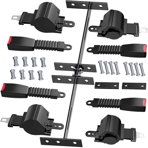 MUMPPRCE 4 Pack Universal Golf Cart Seat Belts, Fits 4-Seats