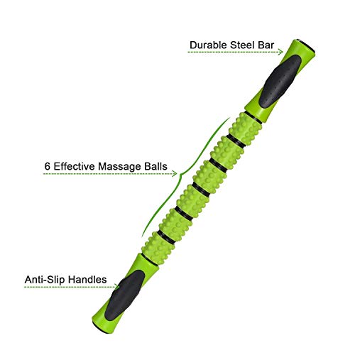 Image of Bodylastics 6-in-1 18 inch large Size Foam Roller Kit Includes Massage Stick, 3 Massage Balls & Storage Bag for Pre & Post Workout Sessions, Physical Therapy, Deep Tissue Pain Relief, Myofascial Release