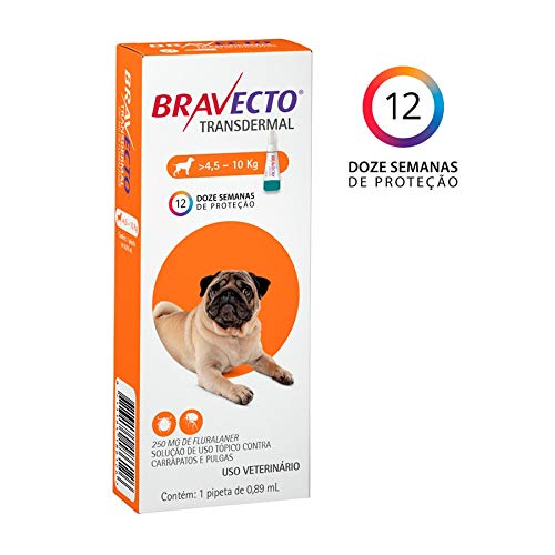 Antipulgas e Carrapatos Bravecto Transdermal para Cães de 4,5 a 10kg - 1 Pipeta