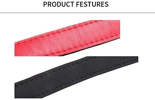 Miniatura 5 de WeTest Collares acolchados de cuero de lujo para gatos, cachorros, perros pequeños y medianos, color rojo