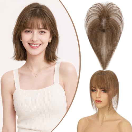 Lightweight Breathable 100% Human Hair Topper 11Inch #04 Chocolate Brown