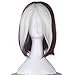 Women Short Wavy Burgundy Brown and White Strands Hair Cosplay Costume Wig C350