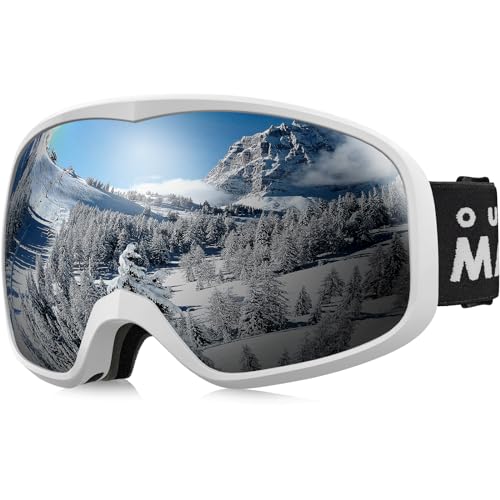 OutdoorMaster Owl Ski Goggles OTG, Snow Snowboard Goggles for Men Women Youth, Anti-Fog, 100% UV Protection
