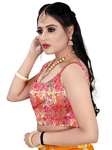 Image of Vihu Fashion Plain Sleeveless Pattern Readymade Blouse U Neck Choli