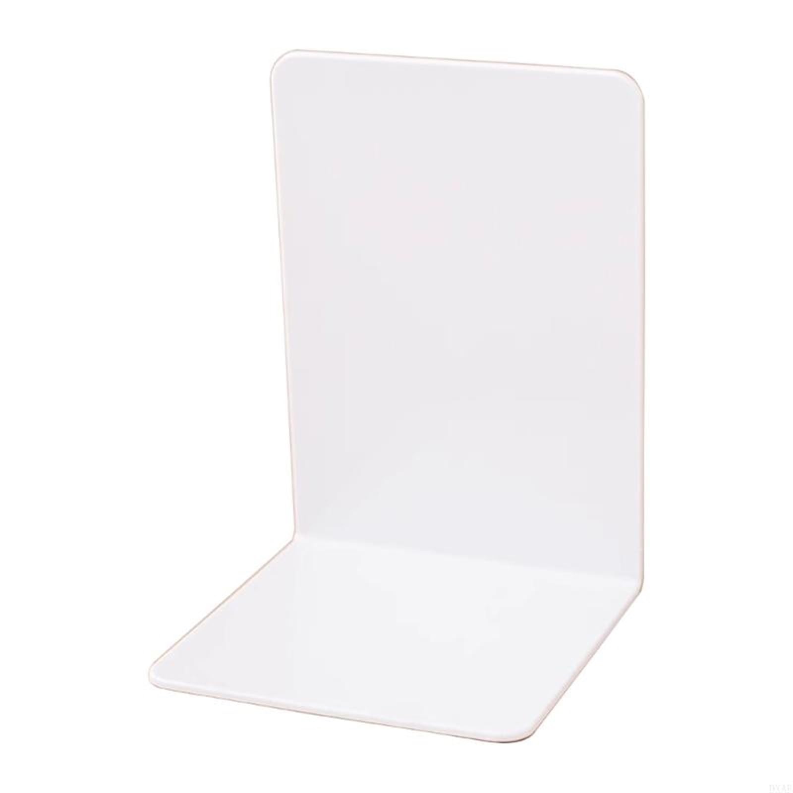 Bookends Multifunctional Book End Stoppers Desk Bookshelf Practical Holders Shelf Decorative Bookends Support Rack(White)
