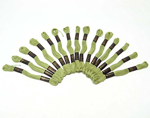 25 Piezas Hilo de Algodón Verde Claro para Bordar miniatura 2