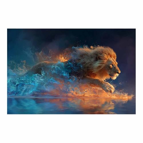 Lions de flamme tableaux muraux CUDAOO pour exprimer votre force