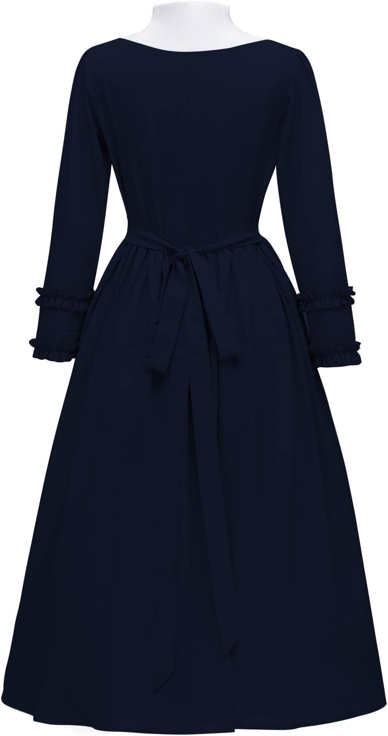 Abaowedding Colonial Dress for Women Pioneer Costume Modest Prairie Colonial Civil War Dress - Image 3