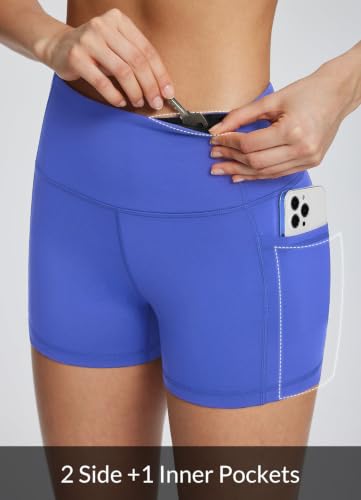 Image of baleaf Women's High Waist Biker Shorts with 3 Pockets