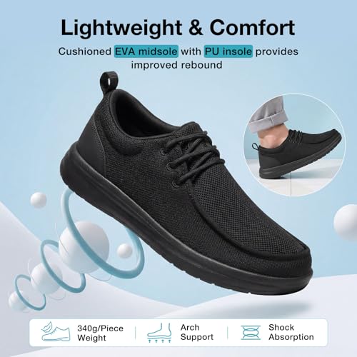 Image of NINGO Non Slip Work Shoes for Men, Waterproof Slip Resistant Kitchen Chef Shoes Moc Toe, Lightweight Comfortable Slip On Loafers Zapatos Trabajo with Arch Support for Restaurant Food Service Walking