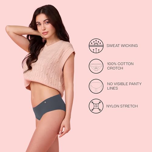 Image of Enamor Innovations Invisi, All Day Comfort, Mid Waist Hipster Panty for Women - No Visible Panty Lines, Sweat Wicking, Free Cut, Full Coverage - PH40