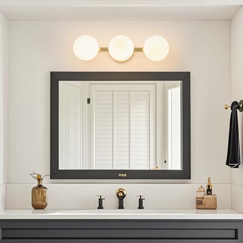 Image of Gold Globe Wall Sconce,Vanities Lights with 3 Milk Glass Shades | 6 inch Modern Spherical Vanity Sconces,Contemporary Small Brass Ball Lights Fixture for Entryway Bedside Bathroom,E26 Base