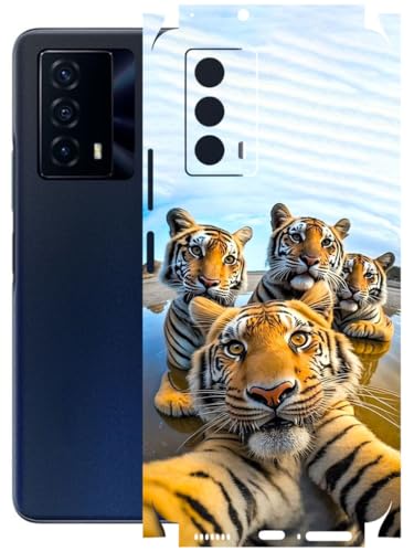 Image of AtOdds - Full Body Back Screen Guard Protector Film - Lamination Wrap Skin Sticker Compatible with IQOO Z5 | Scratchproof Matte Finish (Selfie)