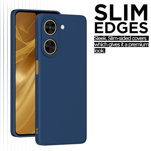Image of Outlouders Back Cover for Poco C71 / Redmi A5 | Camera Protection | Durable Soft Matte Silicone Bumper Case (Blue)