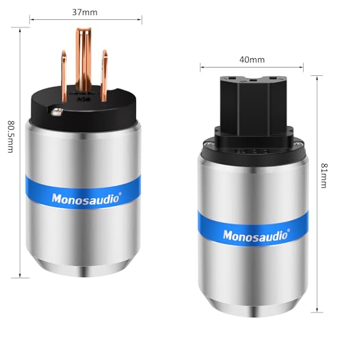 Monosaudio HiFi Power Plug Pure Copper 15A/125V IEC C13/C15 miniatura 5