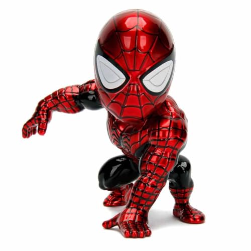Jada-Figura metálica de Spiderman- Figura de Spiderman con Traje Rojo y Negro...